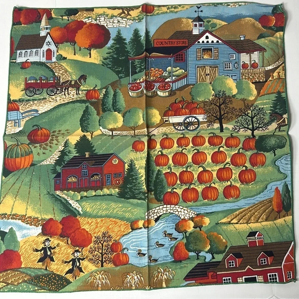 Autumn Farmhouse Themed Napkins Set of 4